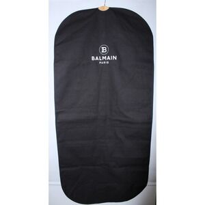 Balmain Paris Black Canvas 24x50 Zip Closure Travel Luxury Garment Bag